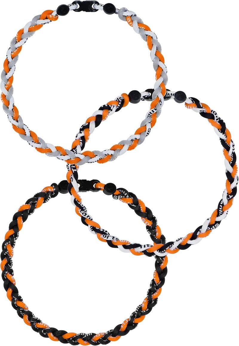 SUPBOMM 3 pcs Baseball Rope Necklaces, League Team Colors Braided Necklace, Baseball Team Gifts - Image 1